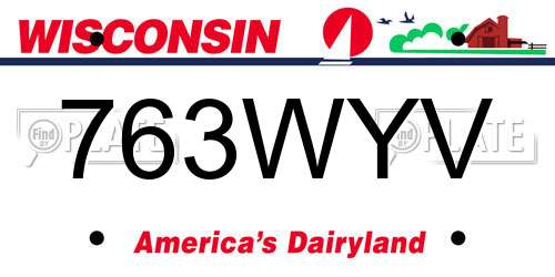 763WYV Wisconsin License Plate