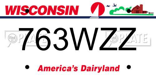 763WZZ Wisconsin License Plate
