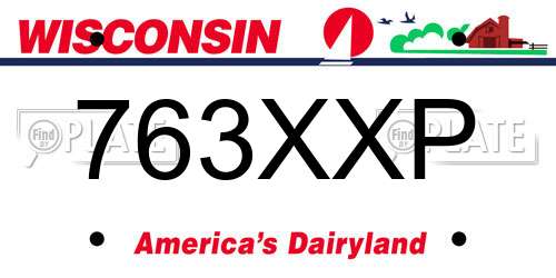 763XXP Wisconsin License Plate