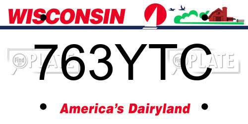 763YTC Wisconsin License Plate
