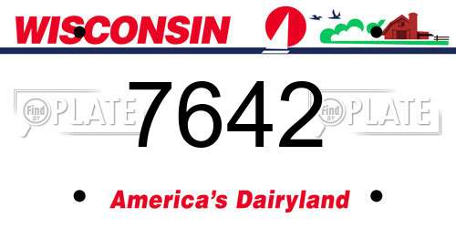 7642 Wisconsin License Plate