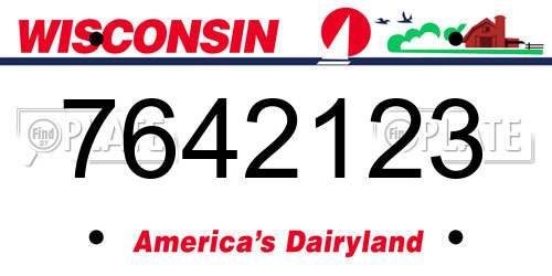 7642123 Wisconsin License Plate