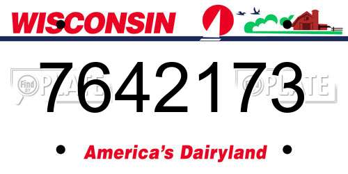 7642173 Wisconsin License Plate