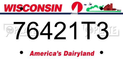 76421T3 Wisconsin License Plate