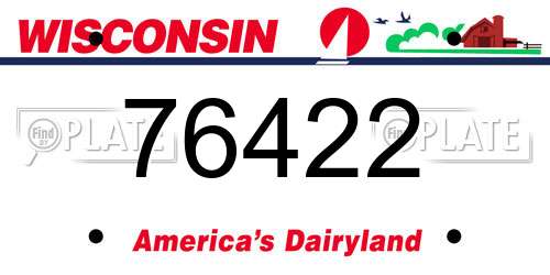 76422 Wisconsin License Plate