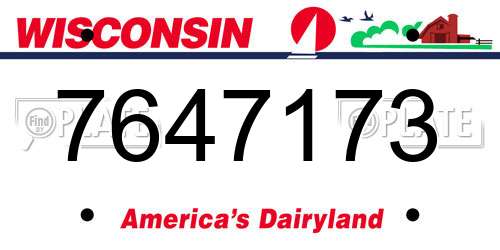 7647173 Wisconsin License Plate