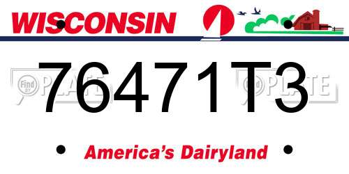 76471T3 Wisconsin License Plate