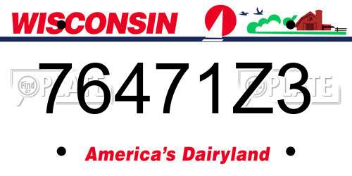 76471Z3 Wisconsin License Plate