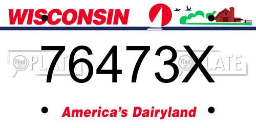 76473X Wisconsin License Plate