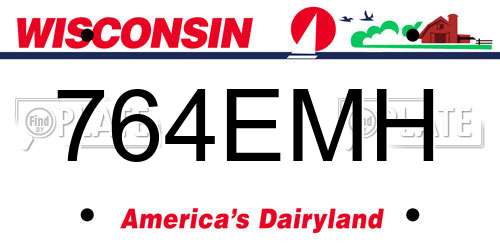 764EMH Wisconsin License Plate