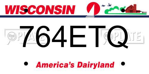 764ETQ Wisconsin License Plate