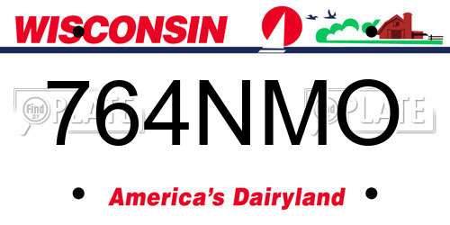 764NMO Wisconsin License Plate