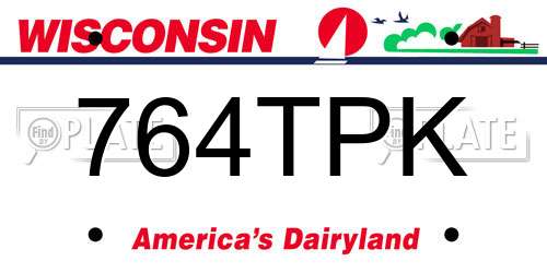 764TPK Wisconsin License Plate
