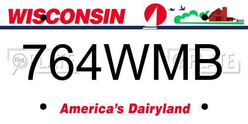 764WMB Wisconsin License Plate
