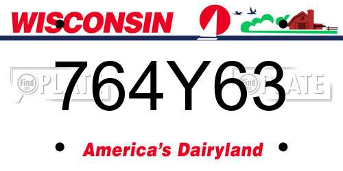 764Y63 Wisconsin License Plate