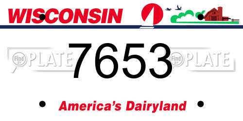 7653 Wisconsin License Plate
