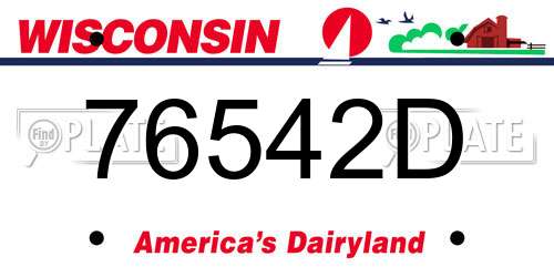 76542D Wisconsin License Plate