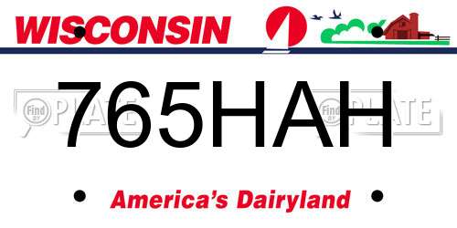 765HAH Wisconsin License Plate