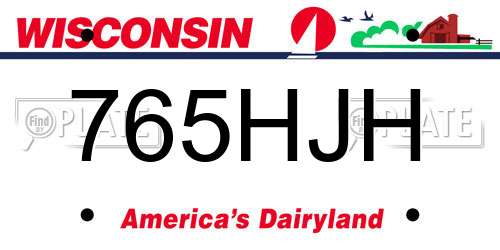 765HJH Wisconsin License Plate