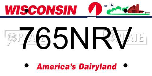 765NRV Wisconsin License Plate