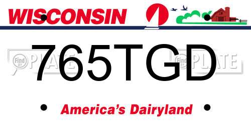 765TGD Wisconsin License Plate