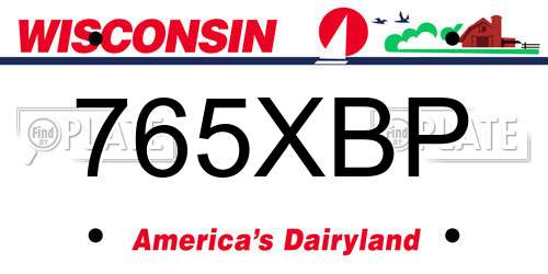 765XBP Wisconsin License Plate
