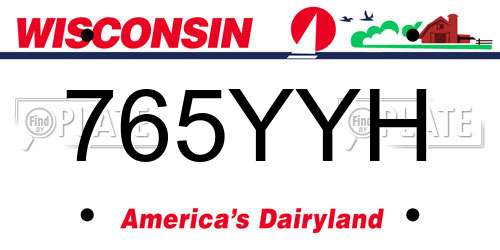 765YYH Wisconsin License Plate