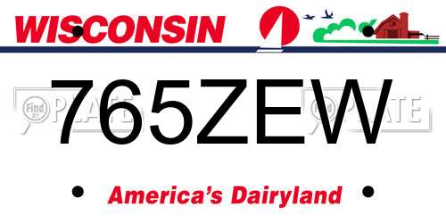 765ZEW Wisconsin License Plate