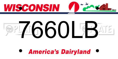 7660LB Wisconsin License Plate