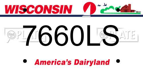 7660LS Wisconsin License Plate