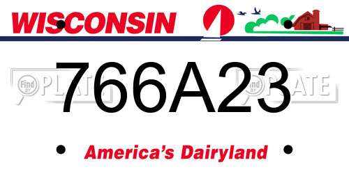 766A23 Wisconsin License Plate