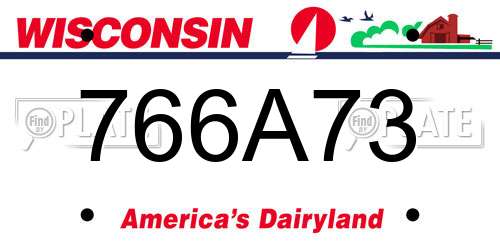 766A73 Wisconsin License Plate