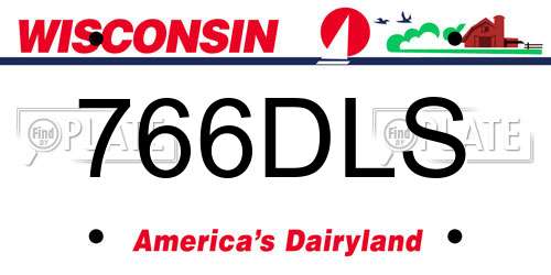 766DLS Wisconsin License Plate