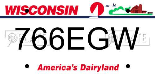 766EGW Wisconsin License Plate