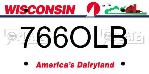 766OLB Wisconsin License Plate