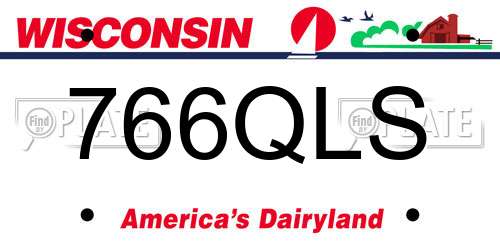 766QLS Wisconsin License Plate