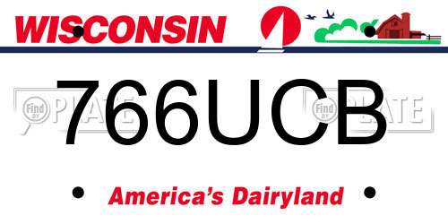 766UCB Wisconsin License Plate
