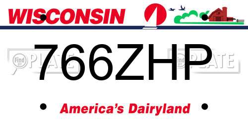 766ZHP Wisconsin License Plate