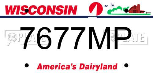 7677MP Wisconsin License Plate