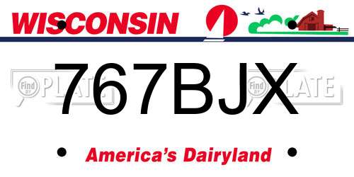 767BJX Wisconsin License Plate