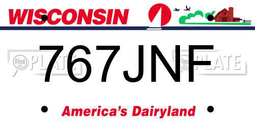 767JNF Wisconsin License Plate