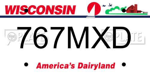 767MXD Wisconsin License Plate