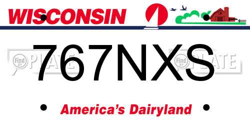767NXS Wisconsin License Plate