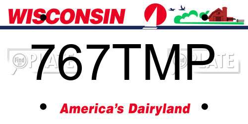 767TMP Wisconsin License Plate