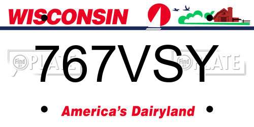 767VSY Wisconsin License Plate