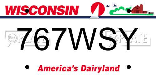 767WSY Wisconsin License Plate