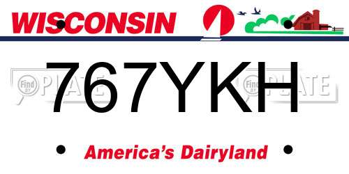 767YKH Wisconsin License Plate