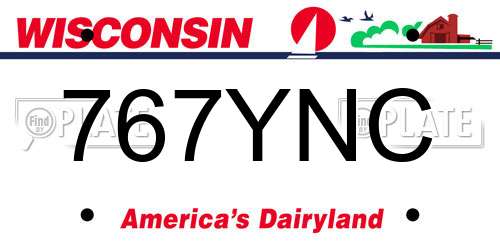 767YNC Wisconsin License Plate