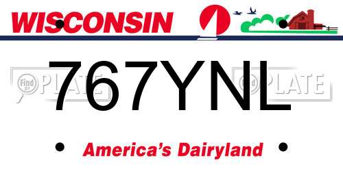 767YNL Wisconsin License Plate