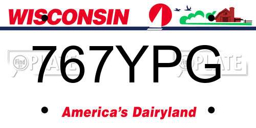 767YPG Wisconsin License Plate